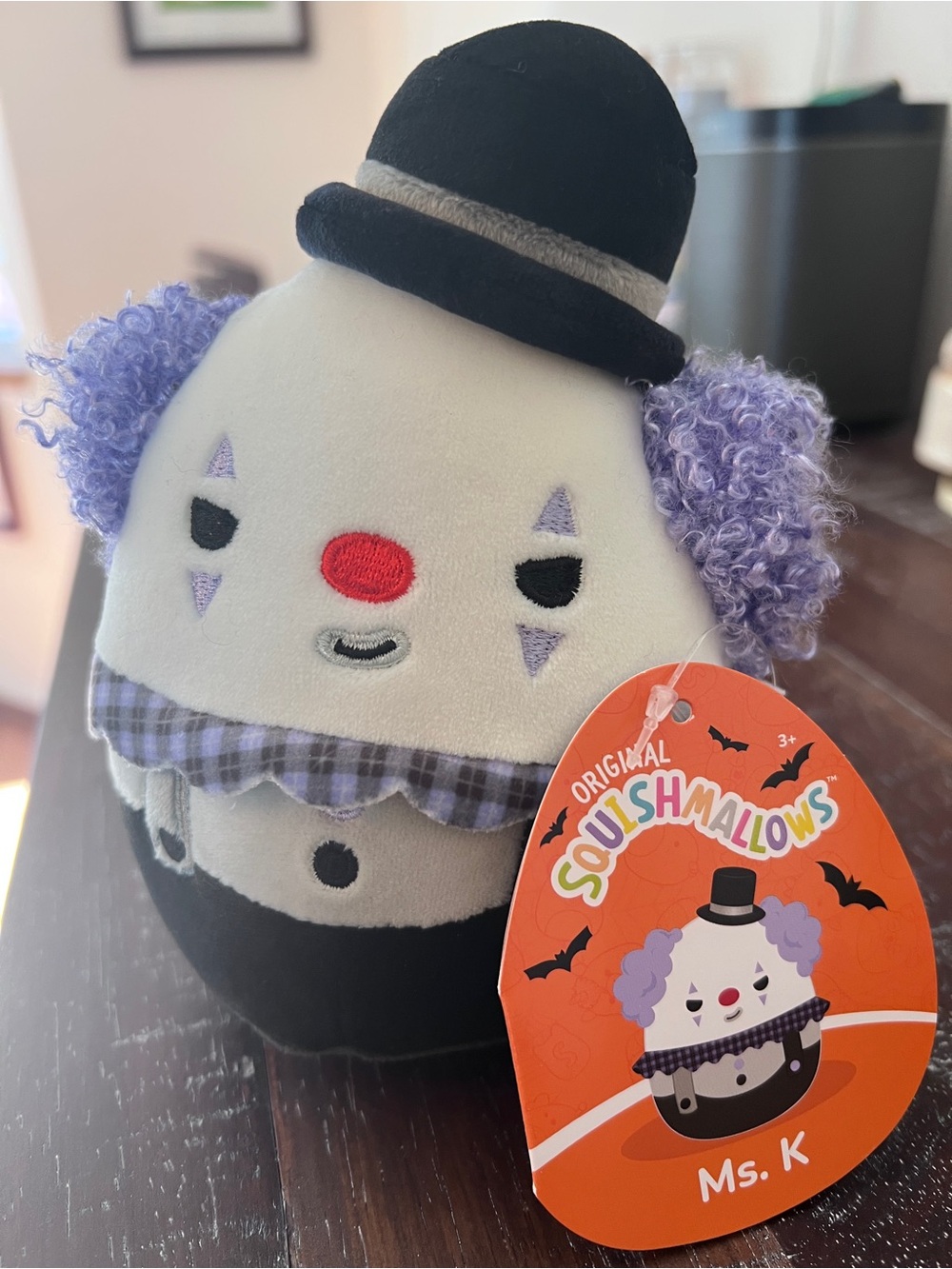 Squishmallows Ms. K Plush - White, Purple, Black, Red